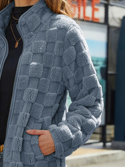 Checkered Zip Up Jacket